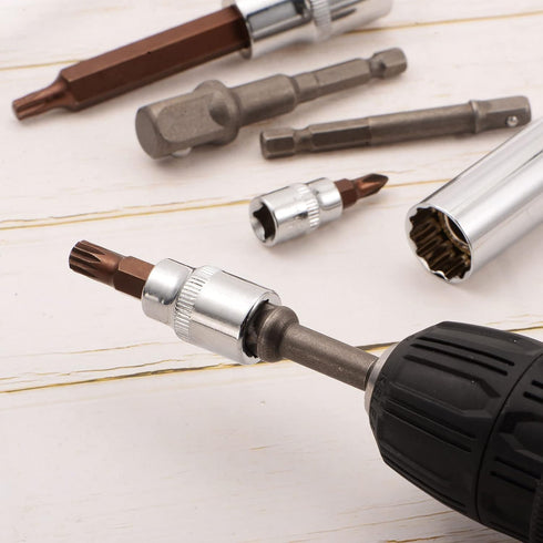 uxcell H8 Hexagon Bit Socket, 1/4" Square Drive CR-V Sockets, S2 Steel Bits 1.5" Length with Hex Shank Power Drill Adapter...