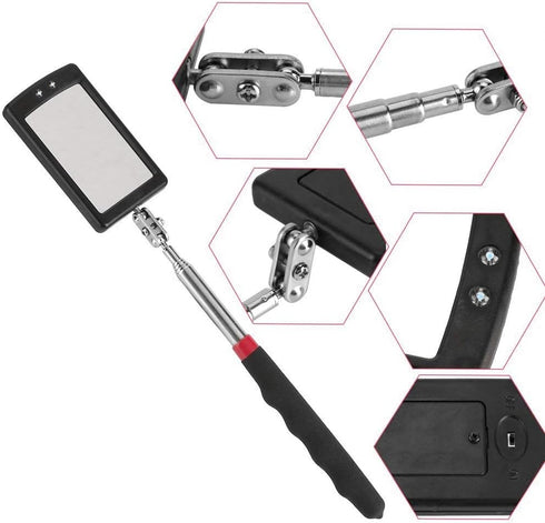 Telescoping inspection mirror with LED lights?Flexible Claw Grabber Tool Magnetic 4 Claw Picker. Combination tool set. Easy to extendable observe ...