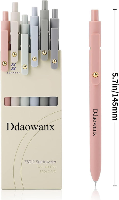 Ddaowanx Gel Pens, 6 Pcs 0.5mm Quick Dry Black Ink Pens Fine Point Smooth Writing Pens, Cute Office School Supplies Gifts for Women...