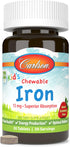 Carlson - Kid's Chewable Iron, 15 mg, Superior Absorption, Blood Health, Energy Production & Optimal Wellness, Natural Strawberry Flavor, 30 Table...