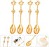 ABOOFAN 8PCS Stainless Steel Golden Coffee Cake Spoon Crown Cake Spoons Small Teaspoon for Ice-Cream, Soup, Salt, Sugar, Tea Stirring...