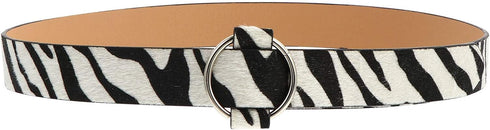 Women Leather Belt Zebra Printed Fashion Wide Waist Belt with Metal Buckle for Jeans Pants Women Girls Birthday...