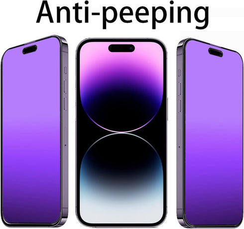 2 PCS Anti-Blue Privacy Anti-Glare Tempered Glass for iPhone 14 Pro Max Matte Anti-Spy Screen Protector Anti-Peeping Film Anti-scratch Full Covere...