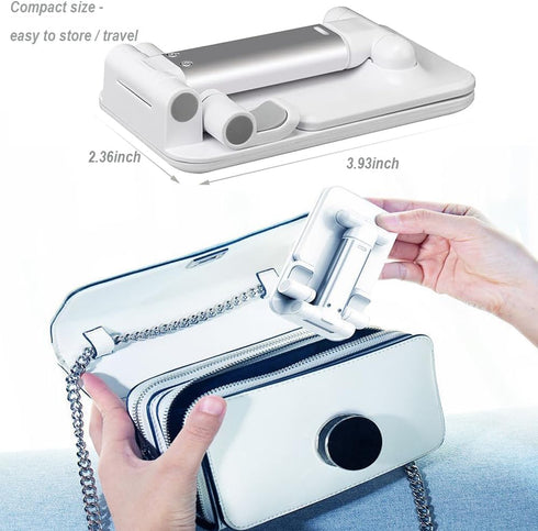 2Pack Cell Phone Stand for Desk, Adjustable Angle & Height Mobile Phone Holder Cute, Foldable Compact Desk Mount for Smartphone, Kindle under 7'' ...