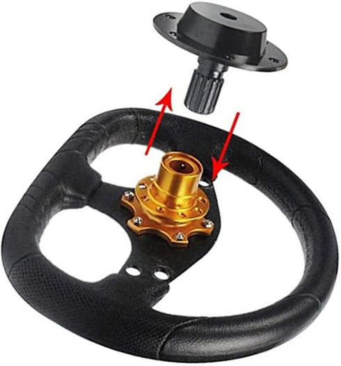 1 PC 6-hole Portable Motorsport Car Refit Steering Wheel Quick Release Tool, Universal 3.3In x 2.7In Metal Snap Off Release Hub Adapter Kit for Ra...