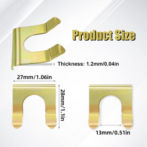 15 Pieces Brake Line Clips Metal Brake Line Retainer U Shaped, Brake Hose Bracket, Parking Brake Cable Clip Replacement Hose Retaining Clip Brake ...