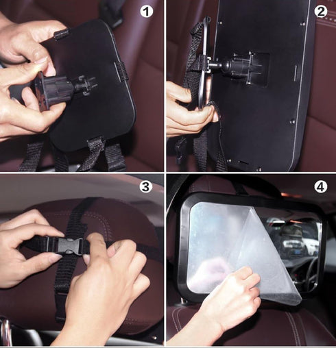 Shynerk Baby Car Mirror, Rear Facing Car Seat Mirror Safety for Infant Newborn, Baby Mirror with Wide Rearview & 360° Rotation, Shatterproof & Eas...