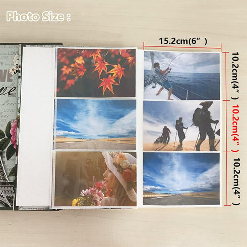 Photo Album 4"x6" 300 Pockets,Boxed albums for Wedding Albums Family Photo Book Baby Anniversary Pocket Vacation Birthday Christmas Photo Albums G...