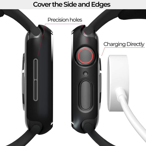 pzoz Compatible for Apple Watch Series SE2 /6/5 /4 /SE 40mm Case with Screen Protector Accessories Slim Guard Thin Bumper Full Coverage Matte Hard...