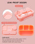 Vensp Bento Box Adult Lunch Box, Bento Box with 4 Compartments,Woman Lunch Box Containers for Work with Utensils,Sauce Jar, Muffin Liners,Microwav...