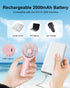 Zuvas Mini Portable Fan Rechargeable Small Handheld Fan 3 Speed Powerful Personal Fan Battery Operated USB Hand Fan for Outdoor Travel Makeup Eyel...