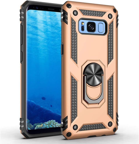 Military Grade Drop Impact for Samsung Galaxy S8 Plus Case 6.2 inch 360 Metal Rotating Ring Kickstand Holder Built-in Magnetic Car Mount Armor for...