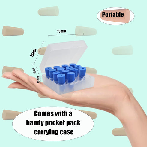 16PCS Reusable Soft Foam Ear Plugs,Noise Cancelling Earplugs with Portable PVC Case, Highest NRR 33dB Soft Form Earplugs for Snoring, Travel, Work...