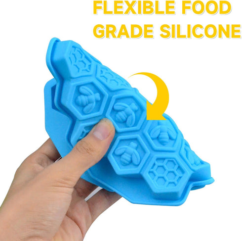 3Pcs Honeycomb Bees Silicone Molds, XJMWXHFC 19 Cavities Chocolate Molds, Food Grade Silicone Baking Molds, Non-Stick Cake Mold for Chocolate, Can...