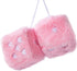 Heart Embroidered Baby Pink Fuzzy Plush Dice - 3-Inch Decorative Car Mirror Hanging Ornaments, Soft Foam, Easy Install, Great Gift Idea (Baby Pink...