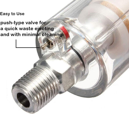 beduan Water Oil Separator Filter, 1/4" NPT Male and Female Thread Spray Gun Filters Air Line Compressor Fitting ?Pack of 2?...