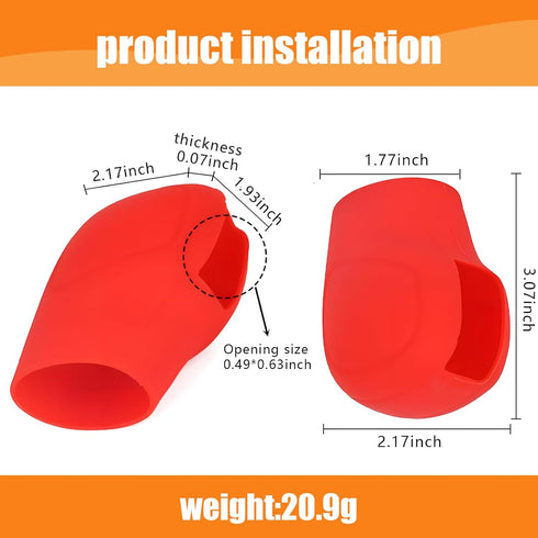 2 PCS Car Automatic Gear Shift Knob Cover, Anti-Slip Waterproof Silicone Vehicle Shifter Boots Cover, Universal Durable Automatic Knob Gear Lever ...