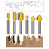 6PCS 1/4 Shank Carbide Rounf Nose Bit 90 Degree V-Groove Bit Suit 3D CNC Signmaking Lettering Engraving Router planing Head Wood Cutter Woodworkin...