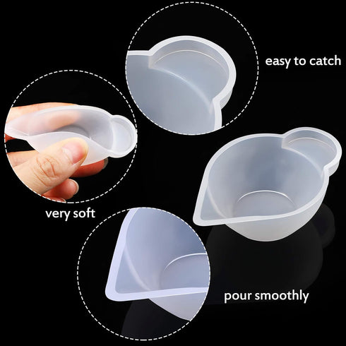 Geiserailie 23 Pcs Silicone Mould Cup Dispensers Mini Measuring Cup Resin Mixing Bowls with Rubber Spoon Glue Stick Small Scraper Color Modulation...