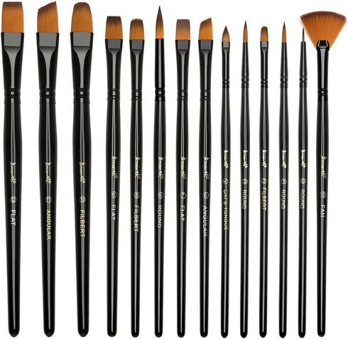 Paint Brushes Set, 14 PCS Artist Brush for Acrylic Oil Watercolor Gouache Artist Professional Painting Kits with Synthetic Nylon Tips...