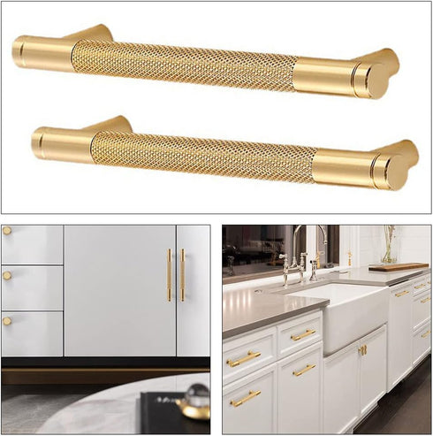 2 Pcs Cabinet Handles Gold Drawer Handles Pulls Kitchen Drawer Handles Furniture Handles for Kitchen Cupboards Chest of Drawers...