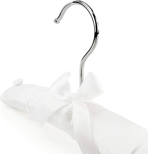 HANGERWORLD Pack of 3 Small Kids Satin Padded Hangers - 11.8inch Soft White Infant, Toddler and Baby Hangers for Nursery Closet...