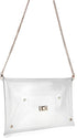 HOXIS Large Size PVC Clear Envelope Clutch Gold Chain Crossbody Bag Women's Purse...