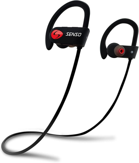 Senso Bluetooth Headphones, Best Wireless Sports Earbuds w/Mic IPX7 Waterproof HD Stereo Sweatproof Earphones for Gym Running Workout Noise Cancel...