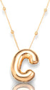 Bubble Letter Gold Necklace for Women, 18k Gold Plated Chain Pendant Charm Necklace Balloon Initial Name Choker Jewelry for Girls Men Gifts...