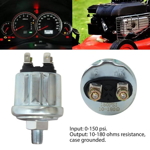 Oil Pressure Sensor Engine Oil Pressure Switch Sensor 150 psi,10-180 ohms,Low 30 psi Alarm/Warning Switch 1/8 NPT Oil Pressure Sensor Gauge Sender...