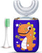 Kids Electric Toothbrush, U Shaped Ultrasonic Automatic Toothbrushes Dinosaur Design with Six Modes Smart Timer Replacement Brush IPX7 Waterproof ...