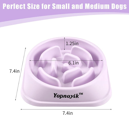 Slow Feeder Dog Bowls, Anti-Slip Maze Puzzle Dog Feeding Bowls, Anti-Chocking and Interactive Dog Food Bowls, Bloat Stop Dog Bowls for Small and M...