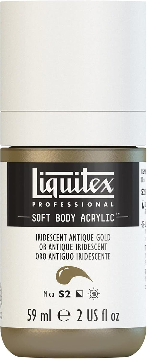 Liquitex Professional Soft Body Acrylic Paint, 59ml (2-oz) Bottle, Iridescent Antique Gold...