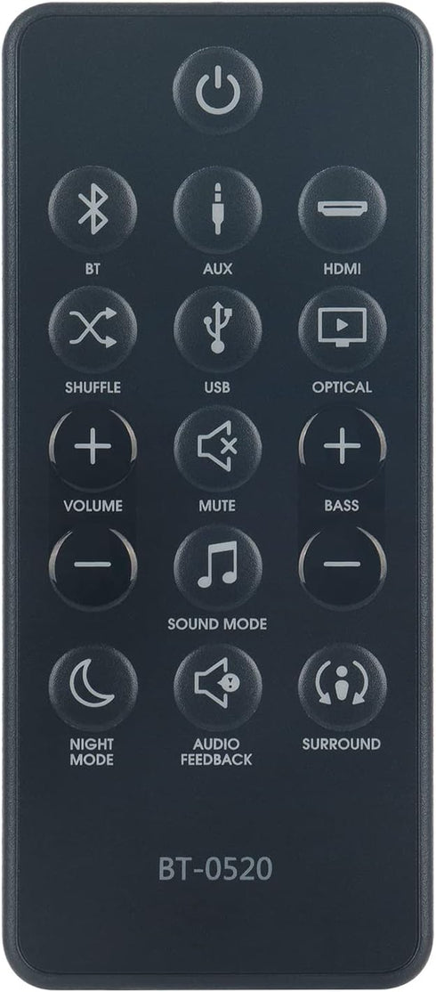 Replacement Remote Control Applicable for JBL Bar BT-0520 JBLBARSBLKAM JBLBAR20AIOBLKAM Audio Speakers...