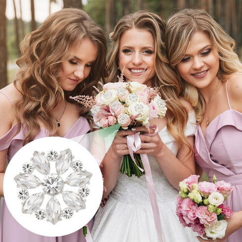 FINGERINSPIRE 12 Pcs Flower Rhinestone Shank Buttons 1.1" Clear Crystal Floral Sew On Button with 1-Hole Rhinestone Silver Alloy Button Flatback C...