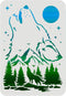 FINGERINSPIRE Wolf Stencils Decoration Template 11.7x8.3inch Plastic Forest Mountain Moon Drawing Painting Stencils A4 Reusable Stencils for Creat...