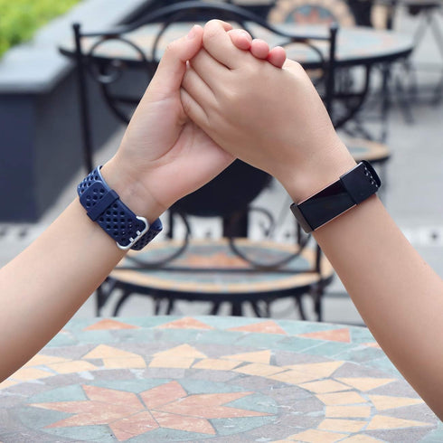 Wepro Bands Replacement Compatible Fitbit Charge 3 for Women Men Large, Waterproof Breathable Holes Watch Sport Strap Accessories for Fitbit Charg...