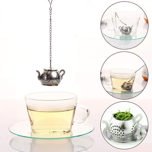 4Pcs Tea Balls for Loose Leaf, Stainless Steel Tea Infusers for Loose Tea, Tea Strainers with Chain Hook and Saucer (Silver)...