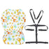 Twoworld Baby High Chair Seat Cushion Liner Mat Pad Cover and High Chair Straps (5 Point Harness) 1 Suit (Animal)...