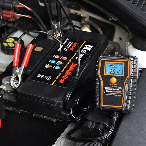 12 Volt Battery Maintainer Battery Trickle Charger Float Charger LCD Display 6V 12V 750mA Battery Maintainer Float Charger for Car/Motorcycle/ATV....