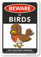 SmartSign Funny Beware Of Birds Warning Sign - 10"x7", 40 mil Laminated Rust-free Aluminum - Metal Signs for Wall Decor, Outdoors, Garden, Patio, ...