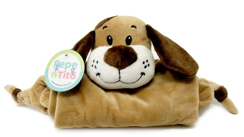 Baby Security Blanket - 18" Tall Soft Fleece Baby Blanky for Boys & Girls – Baby Soothing Blanket with Plush Stuffed Animal - Puppy Dog...