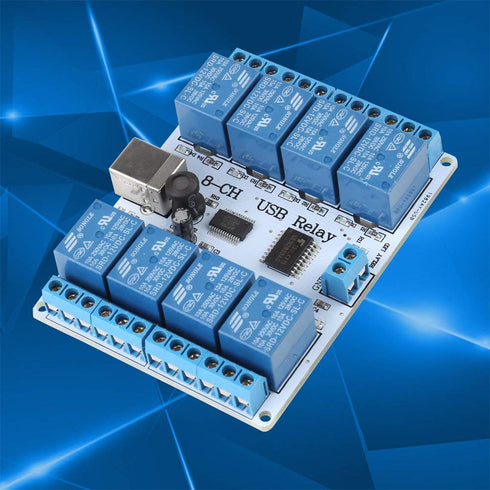 8-Channel 12V USB Relay Board, 8-Channel 12VDC Type-B USB Relay Board Module Controller for Automation Robotics...
