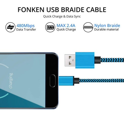 Micro USB Android Phone Charger Cable, 2pack 6ft Fast Quick Charging Cord for Moto E5 G5 G6 Play, Alcatel 1B 1C 1L 1S 1V 1X 1SE 3L 3X(2020), Kindl...