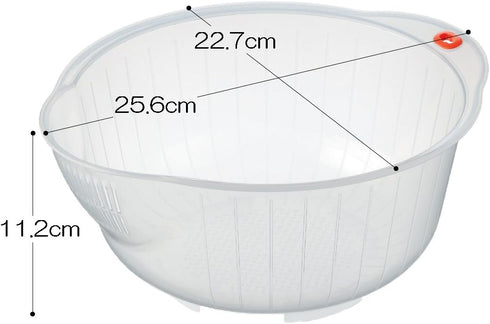 Inomata.0800 Japanese Vegetable Fruit Rice Acrylic Wash Bowl, 8-Inch, Clear...
