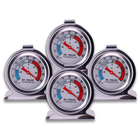 Refrigerator Freezer Large Dial Thermometer -20/80 °F Aulufft 4 pcs Classic Series Fridge Freezer Alarm Thermometer Internal Temperature Gauge for...