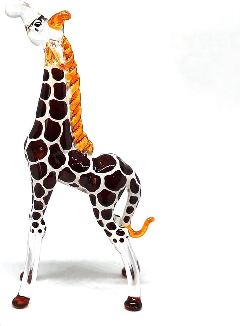 ZOOCRAFT Glass Giraffe Figurine Collectible Hand Blown Safari Miniature Animals Collectibles Home Decoration Statues...