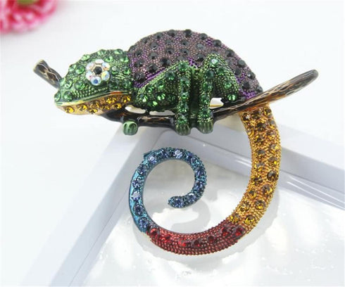 ulricar Big Multicolor Lizard Brooch Pins Fashion Animal Brooch Jewelry Gift Chameleon Pins...