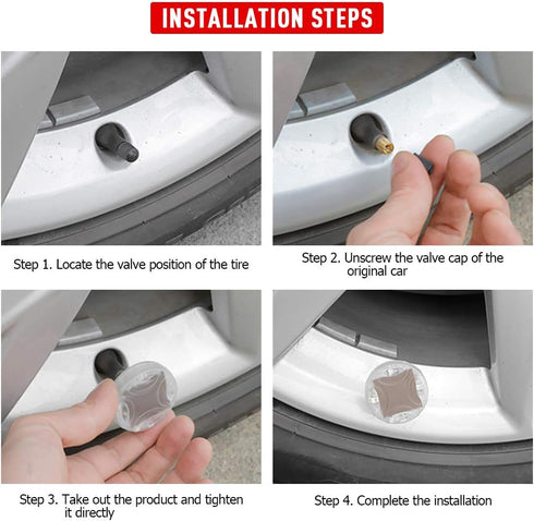 KaiDengZhe Solar Car Tire Wheel Lights LED Car Wheel Tire Air Valve Cap Light with Motion Sensors Flashing Colorful LED Gas Nozzle Cap Tire Light ...