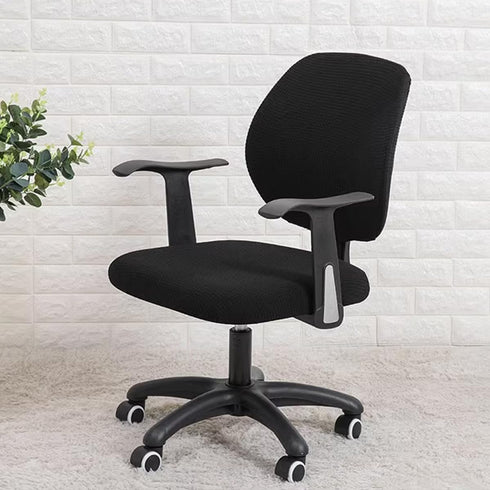 Stretchable Office Chair Seat and Back Cover Set Elastic Fit Desk Computer Chair Slipcover Removable Chair Cover Bedroom Chair Cover, Easy-Care (B...
